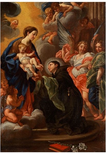 Madonna Und Kind Erscheinen Dem Heiligen Antonius Von Padua Oil Painting by Giuseppe Ghezzi