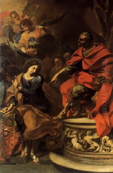 L'imperatore Domiziano E San Ginesio Oil Painting by Giuseppe Ghezzi