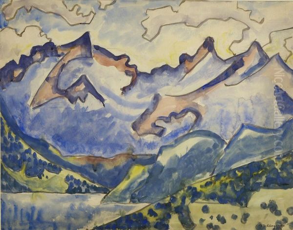 Schweizer Berglandschaft by August Babberger