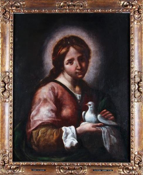 Vierge A La Colombe Oil Painting by Giovanni-Battista Ghidoni