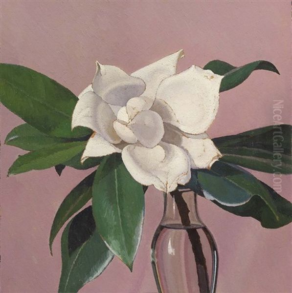 Magnolia Oil Painting by Oscar Ghiglia