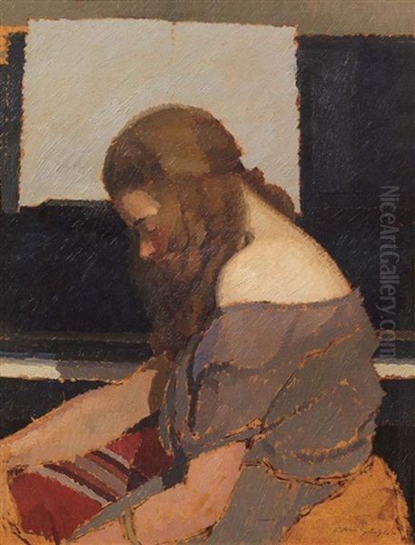 Fanciulla Al Pianoforte Oil Painting by Oscar Ghiglia