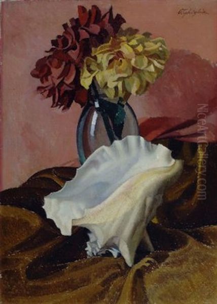 Composizione Con Conchiglia Oil Painting by Oscar Ghiglia