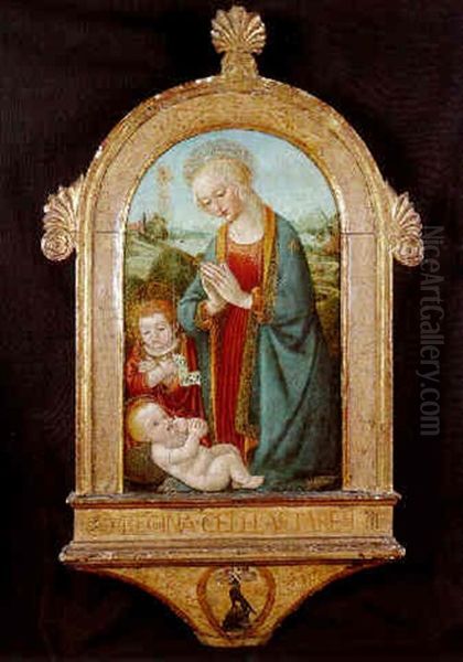 La Vierge Et L'enfant Avec Saint Jean-baptiste Oil Painting by Domenico Ghirlandaio