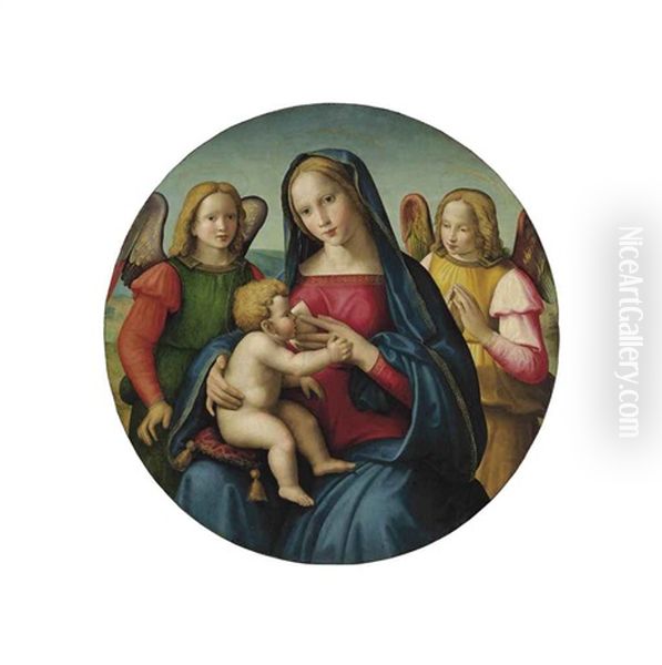 The Madonna And Child With Adoring Angels Oil Painting by Ridolfo del Ghirlandaio