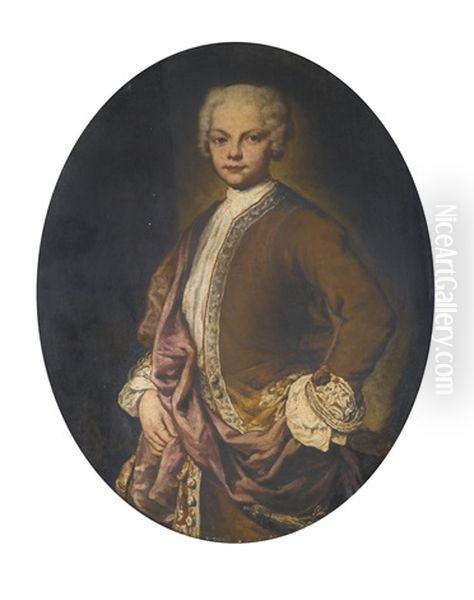 Portrait Of A Boy, Three-quarter Length Oil Painting by Vittore Giuseppe Ghislandi (Fra' Galgario)