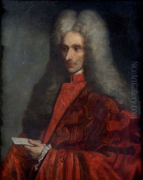 Portrait D'un Membre Du Gouvernement Venitien Oil Painting by Vittore Giuseppe Ghislandi (Fra' Galgario)