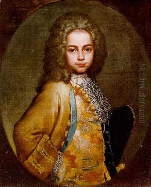 Portrait Of A Boy, Half-length, With A Tricorn Hat Under His Arm Oil Painting by Vittore Giuseppe Ghislandi (Fra' Galgario)