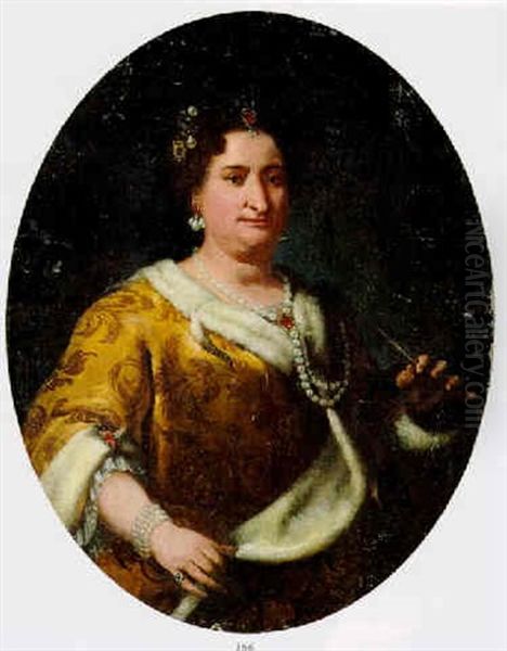 Portrait Of A Lady (contessa Maria Suardo?) Oil Painting by Vittore Giuseppe Ghislandi (Fra' Galgario)