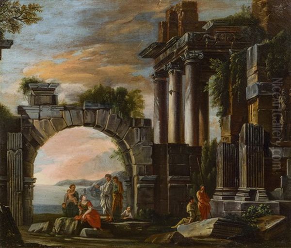 Ruinencapriccio Oil Painting by Giovanni Ghisolfi