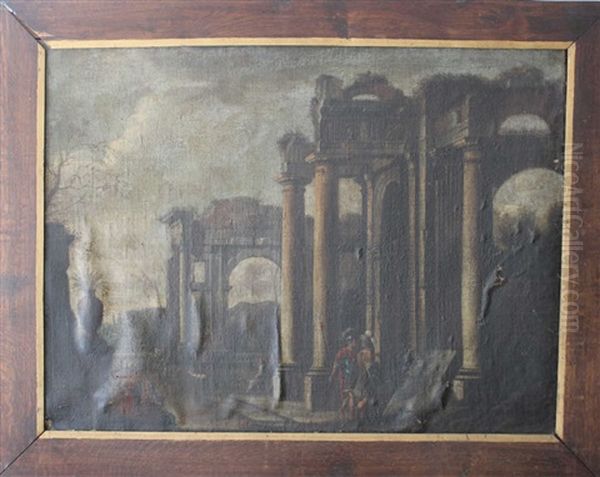 Ruines De Temples Antiques Oil Painting by Giovanni Ghisolfi