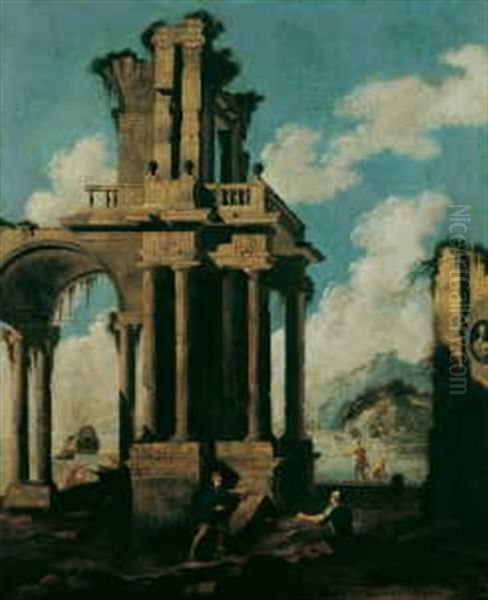 Ruinencapriccio Oil Painting by Giovanni Ghisolfi