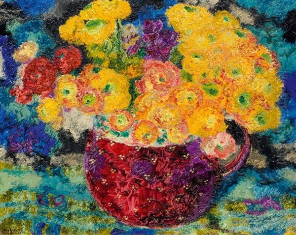 Still-life With Buttercups Oil Painting by Augusto Giacometti