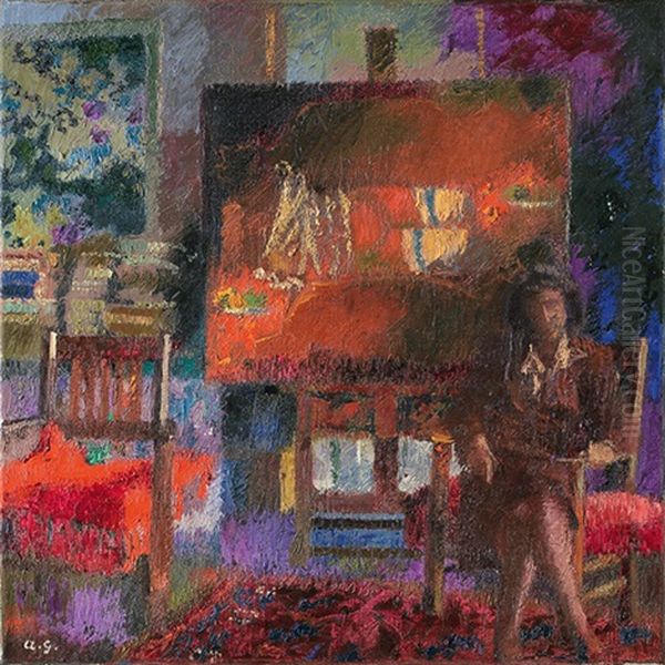 Im Atelier Ii Oil Painting by Augusto Giacometti