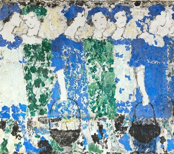 Kinderfries (frieze With Children) Oil Painting by Augusto Giacometti