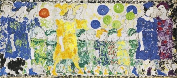 Kinderfries (frieze With Children) Oil Painting by Augusto Giacometti