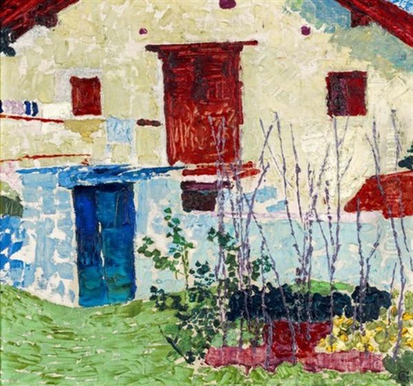 Geburtshaus Des Kunstlers In Stampa (the Artist's Birthplace In Stampa) Oil Painting by Augusto Giacometti