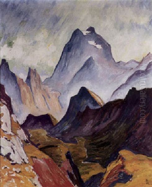 Paesaggio Di Montagna Piz Duan Oil Painting by Augusto Giacometti