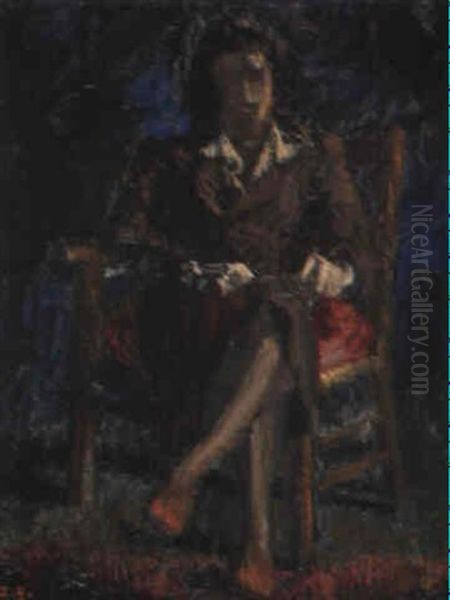 Portrat Einer Bergellerin Oil Painting by Augusto Giacometti