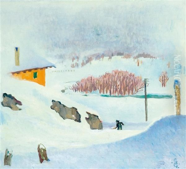 Inverno Oil Painting by Giovanni Giacometti