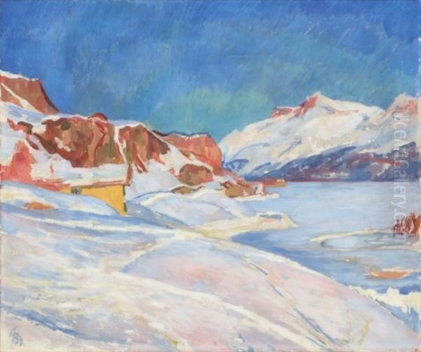 Winterlandschaft Bei Capolago Oil Painting by Giovanni Giacometti