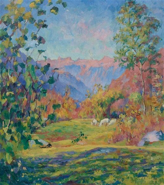 Herbstmorgen Oil Painting by Giovanni Giacometti