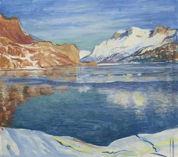 Lago Che Gela Oil Painting by Giovanni Giacometti