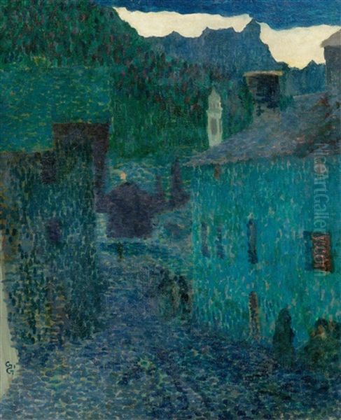 Night In Borgonovo Oil Painting by Giovanni Giacometti