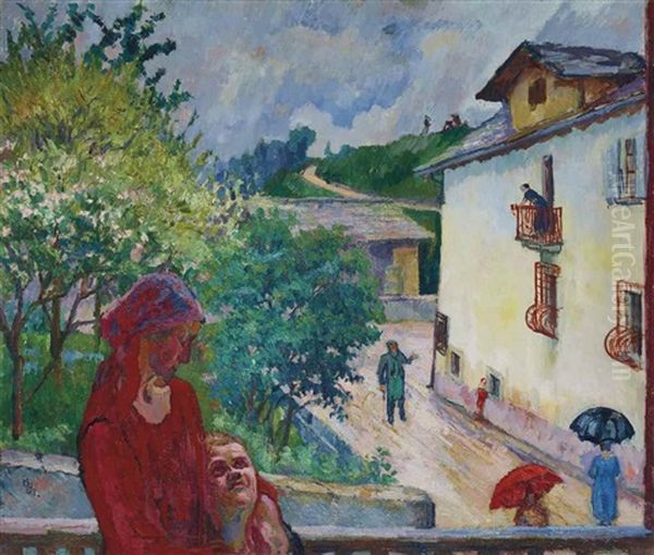 Pioggia Primaverile Oil Painting by Giovanni Giacometti