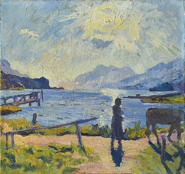 Morgensonne Am Silsersee Oil Painting by Giovanni Giacometti