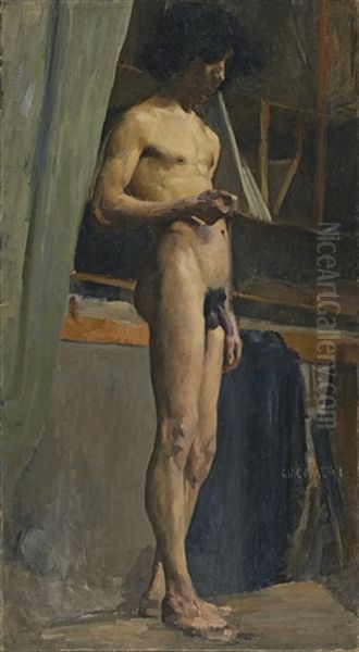 Stehender Mannerakt Oil Painting by Giovanni Giacometti