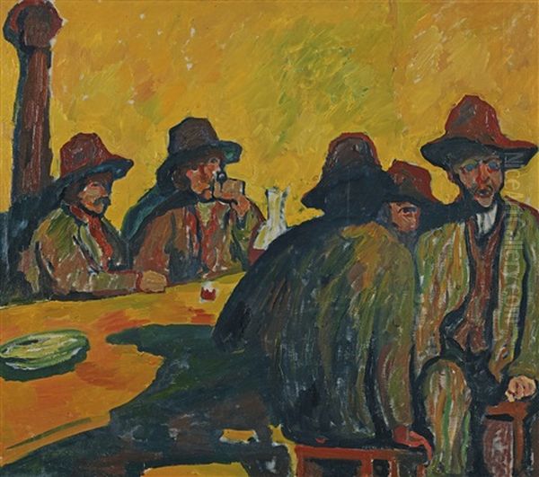 Nell'osteria Oil Painting by Giovanni Giacometti