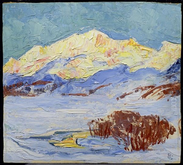 Sera D'inverno, Corvatsch Oil Painting by Giovanni Giacometti