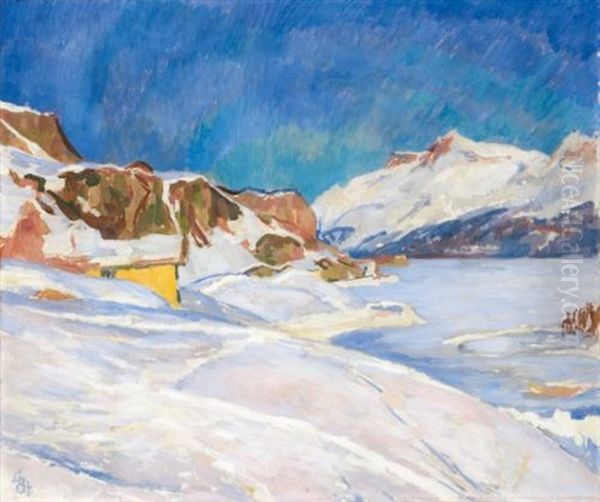 Winterlandschaft Bei Capolago (winter Landscape Near Capolago) Oil Painting by Giovanni Giacometti