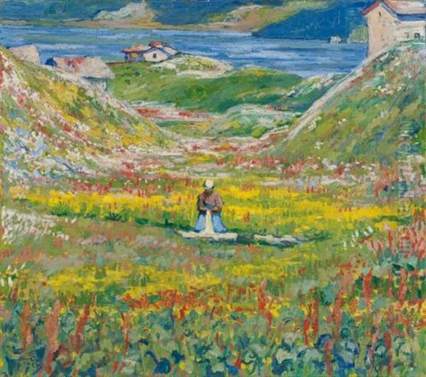 Valle Fiorita (blooming Valley) Oil Painting by Giovanni Giacometti