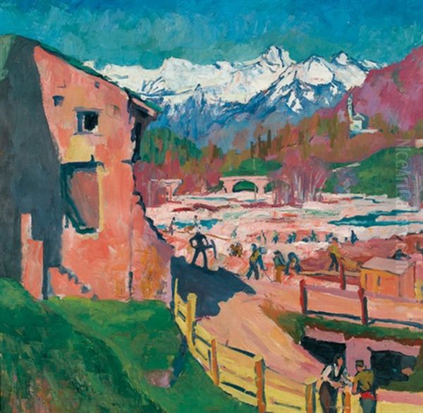 Ovazun In Bregaglia Oil Painting by Giovanni Giacometti