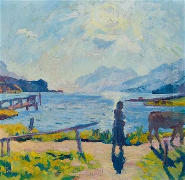 Morgensonne Am Silsersee Oil Painting by Giovanni Giacometti