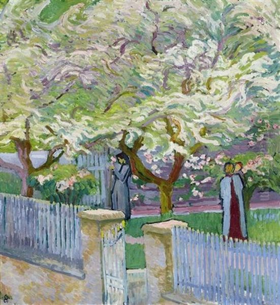 Garten Im Fuhling Oil Painting by Giovanni Giacometti