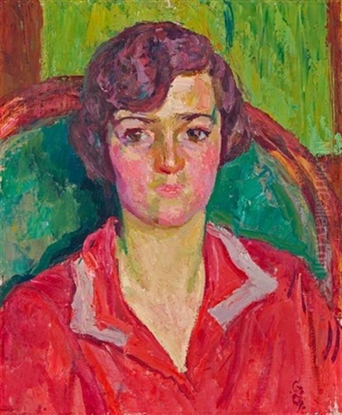 Bildnis D.g. (dora Balsiger) Oil Painting by Giovanni Giacometti