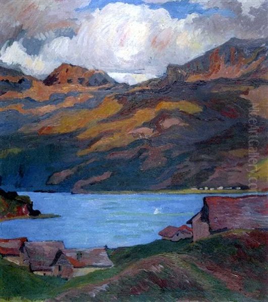 Dopo Il Temporale (maloggia) Oil Painting by Giovanni Giacometti