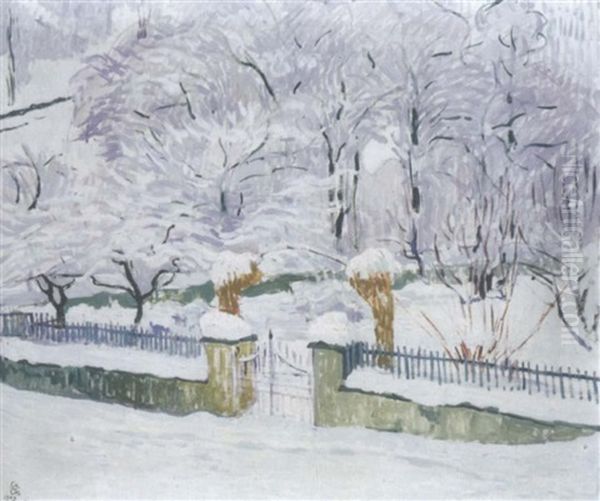 Giardino Nella Neve Oil Painting by Giovanni Giacometti