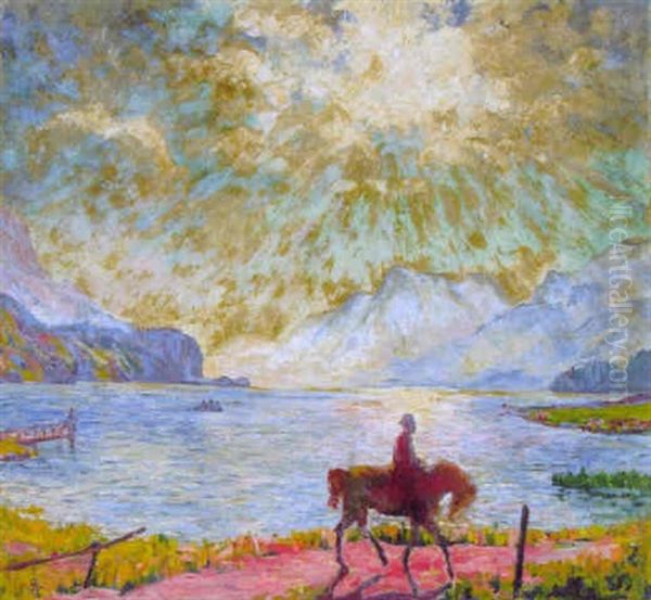 Il Mattino - Morgenritt Oil Painting by Giovanni Giacometti