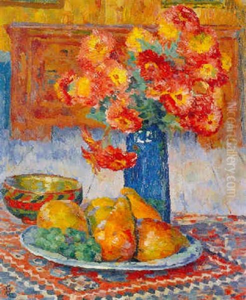 Fiori E Frutta Oil Painting by Giovanni Giacometti