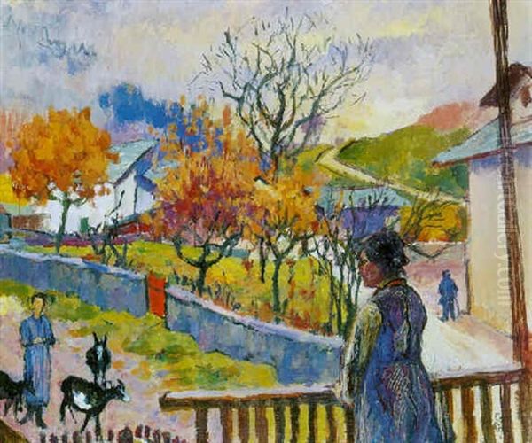 Strasse In Stampa Oil Painting by Giovanni Giacometti