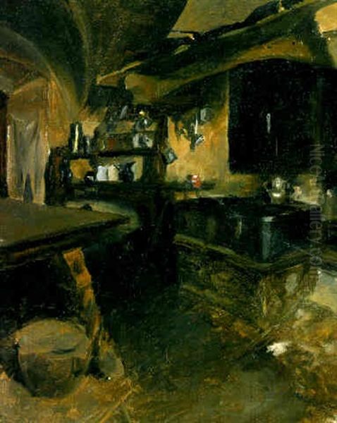 Die Kuche Vom Albergo Piz Duan In Stampa Oil Painting by Giovanni Giacometti