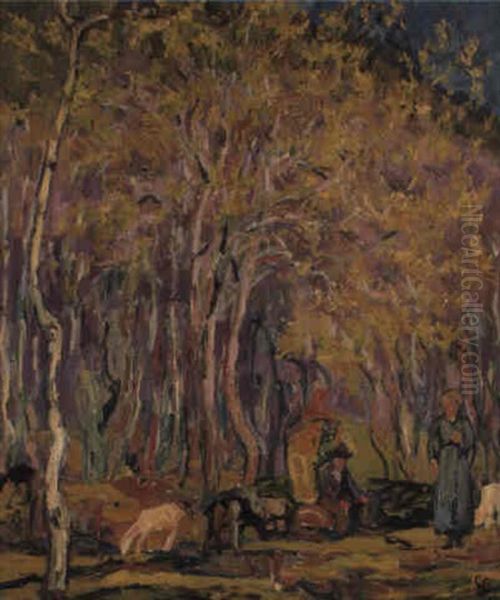 Principio Di Primavera Oil Painting by Giovanni Giacometti