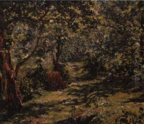 Sonniger Waldweg Oil Painting by Giovanni Giacometti