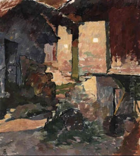 Vicolo A Capolago Oil Painting by Giovanni Giacometti