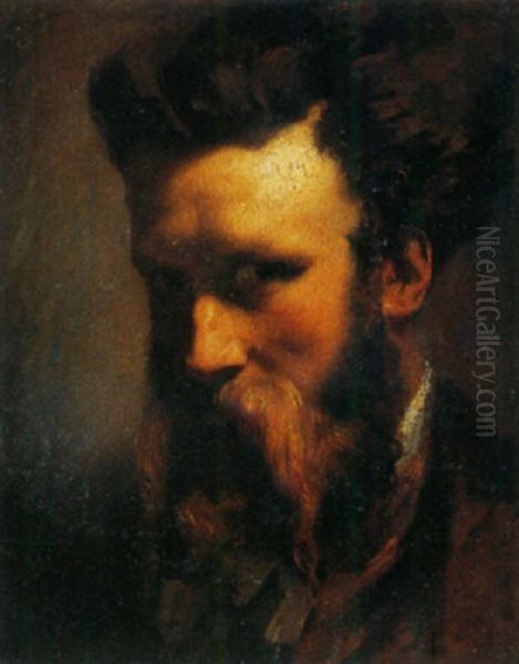 Portrait D'homme A La Barbe Rousse Oil Painting by Felix Henri Giacomotti