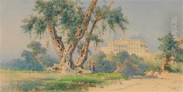 Das Achilleion Auf Korfu Oil Painting by Angelos Giallina